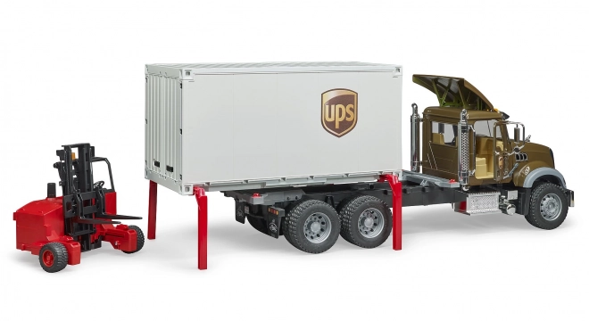 Bruder Mack UPS LKW mit Gabelstapler