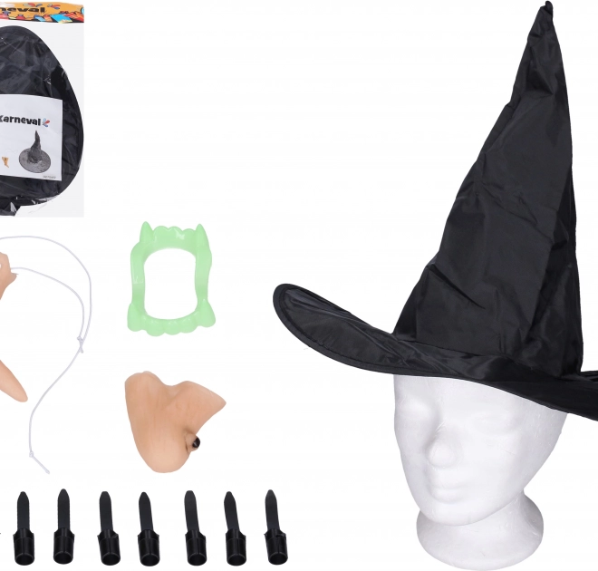 Set für Hexen – Nase, Kinn, Finger, Zähne und Hut