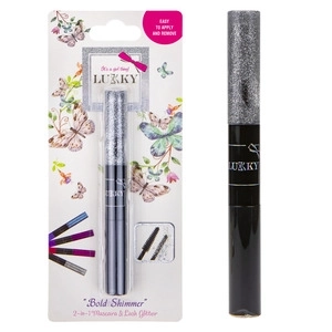 Lukky 2-in-1 Mascara und Glitzer für Wimpern Schwarz