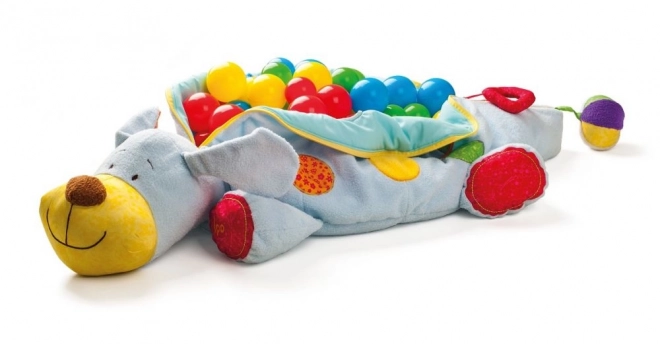 Multifunktionaler Kuschelhund mit Bällen