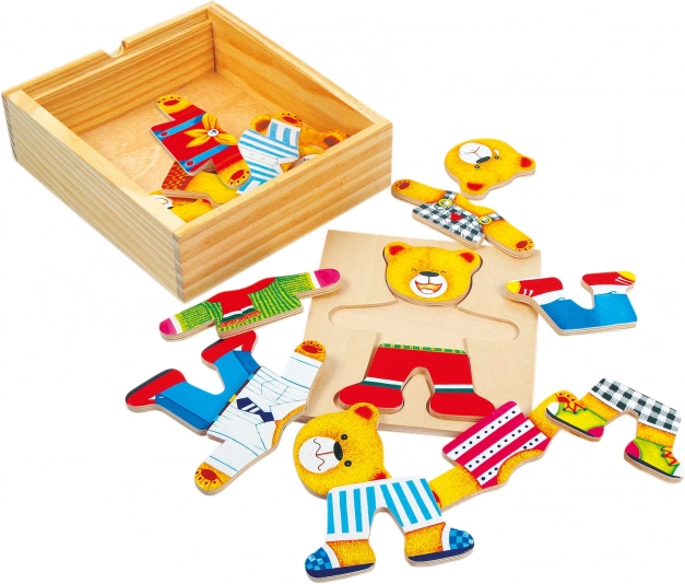 Bino Puzzle mit Kleiderschrank und Bär