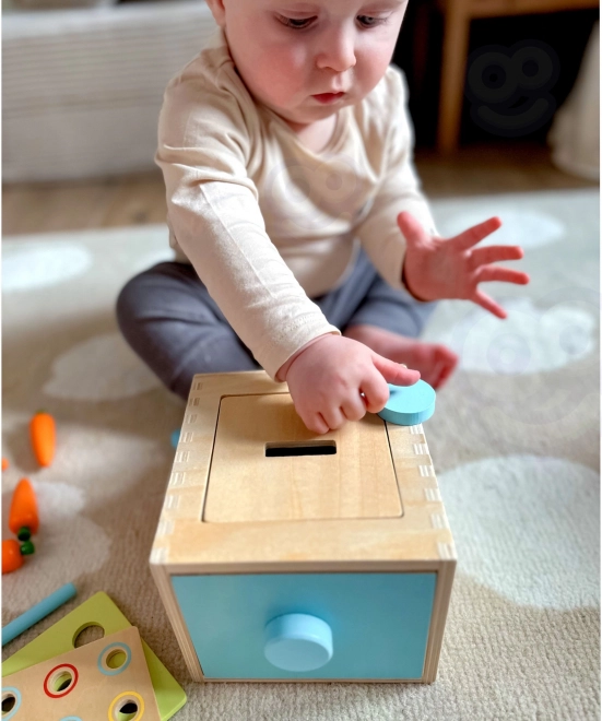 Woopie Green Holzpädagogisches Sortierspielzeug Montessori mit Schublade
