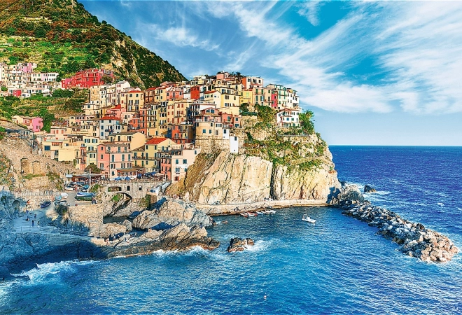 TREFL 2-in-1 Puzzle Set Manarola, Ligurien, Italien 1500 Teile mit Kleber