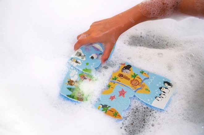 Weltkarte Puzzle für die Badewanne