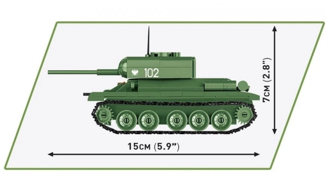 Sowjetischer T-34-85 Panzermodell aus COBI Bausteinen im Maßstab 1:48