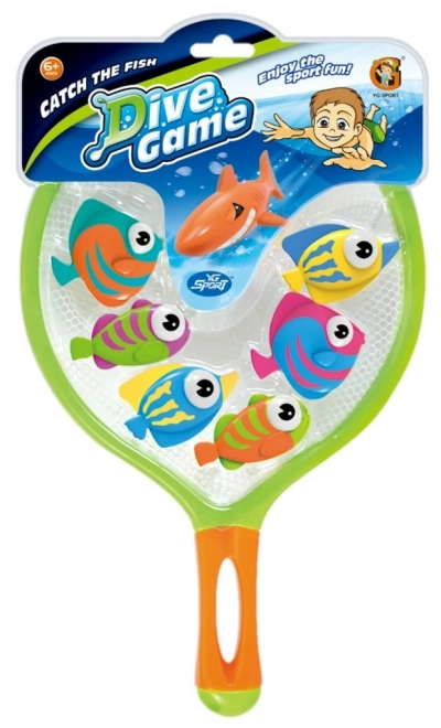 Tauchfische mit Kescher