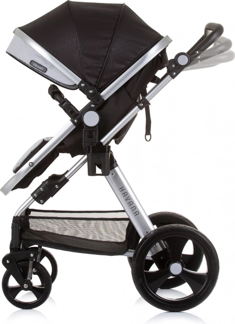 CHIPOLINO Kombinierter Kinderwagen HAVANA 2in1 Obsidian – Silber