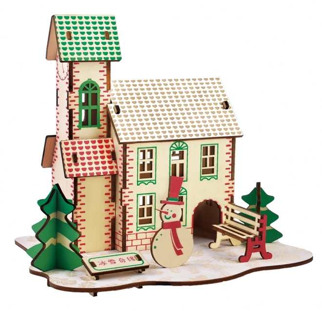 Holz 3D Puzzle Winterhaus