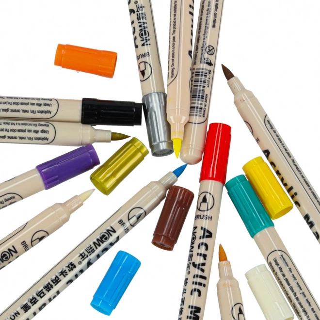 Wasserdichte Acrylstifte für Stoffe und Steine - Set mit 12 Stück