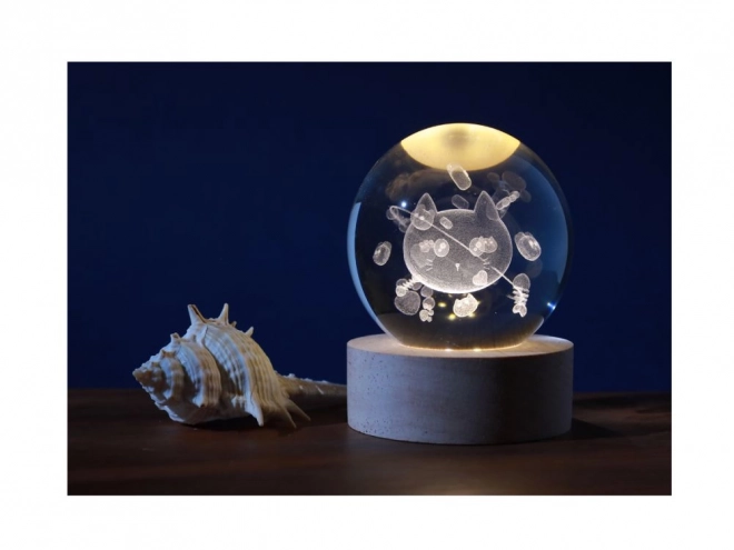 Kristalllampe Katze 6 cm