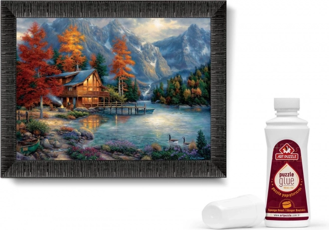 ART PUZZLE Puzzle mit Rahmen und Kleber 3in1 1000 Teile – Schatten über dem Fluss