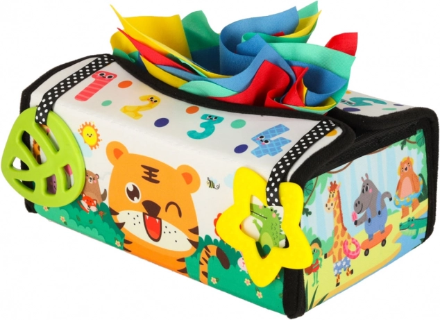 Sensorisches Montessori Spielzeug mit Taschentüchern und Matte 2in1