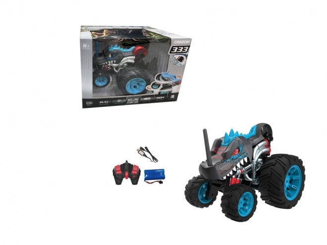 RC Stunt Auto schwarz mit fünf Rädern