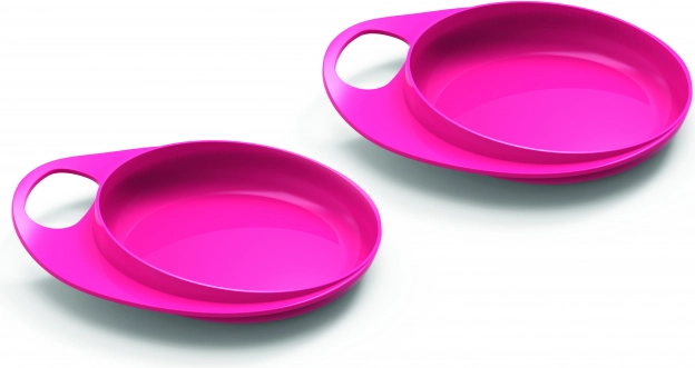 Teller mit erhöhtem Rand 2 Stk., Pastellrosa
