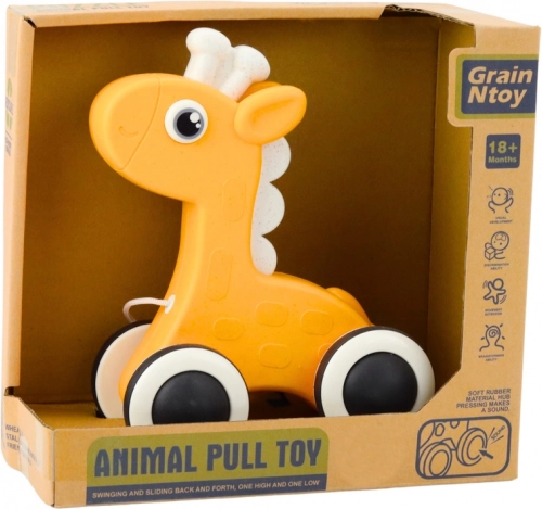 Gelbe Zieh-Giraffe mit Quietschen