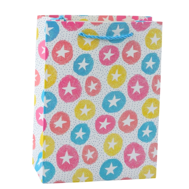 Geschenktasche mit bunten Mustern
