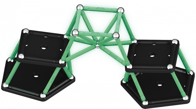 Leuchtende recycelte magnetische Blöcke 60 Stück Geomag Glow