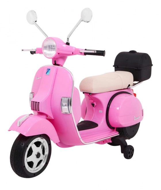 Elektrischer Kinder-Vespa-Roller Rosa mit Stützrädern und Audio