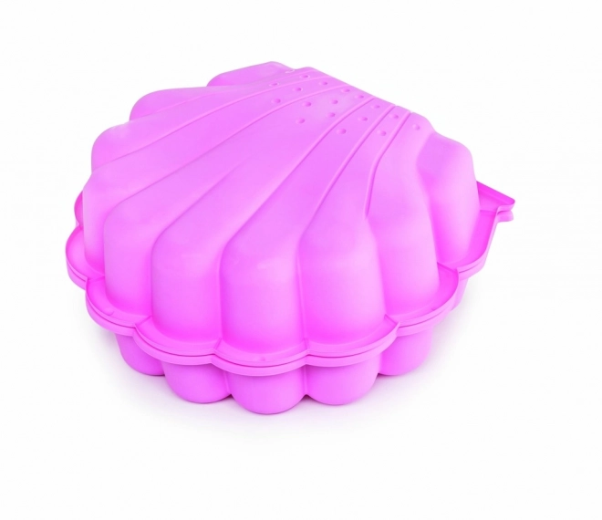 Muschelsandkasten mit Deckel rosa