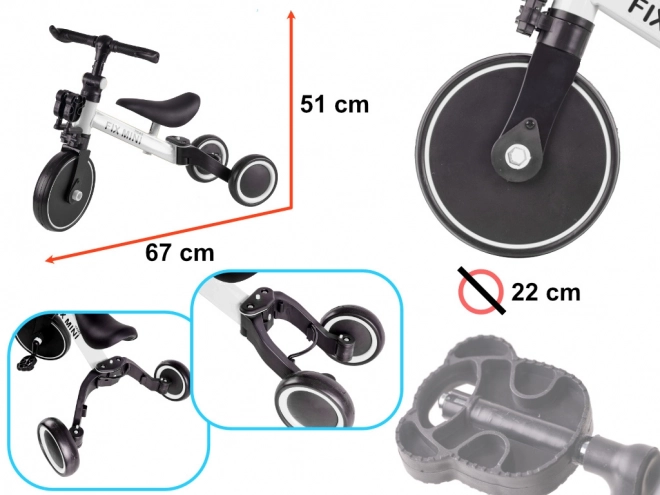 Trike Fix Mini 3-in-1 Laufrad Weiß – Weiß