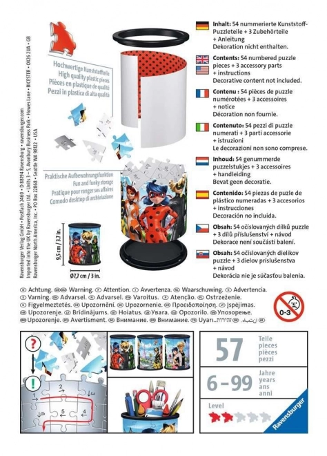 Ravensburger 3D Puzzle Ständer Zauberhafte Marienkäfer und Schwarze Katze 57 Teile