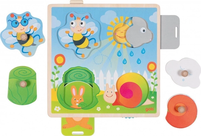 Bewegliches Holzpuzzle Garten von Goki