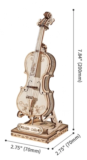 RoboTime Holz 3D Puzzle Violoncello