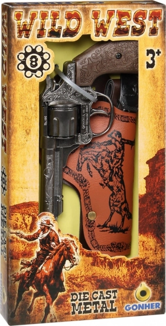 Kovboj Revolver aus Metall mit Holster 8-Schuss