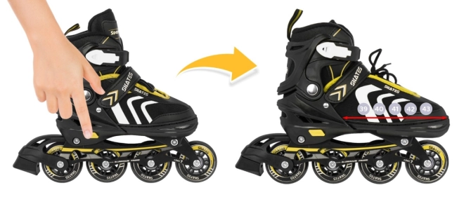 Multifunktionale Kinderskates 4-in-1 Blau Größe 39-43 – Gelb