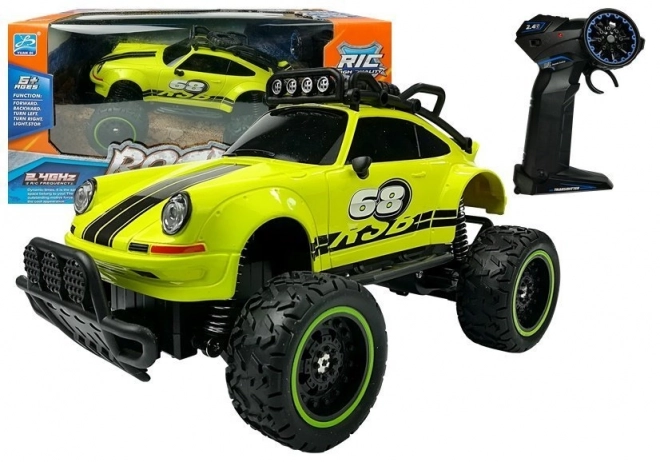 Grünes RC-Amphibienauto mit einer Geschwindigkeit von 6,5 km/h