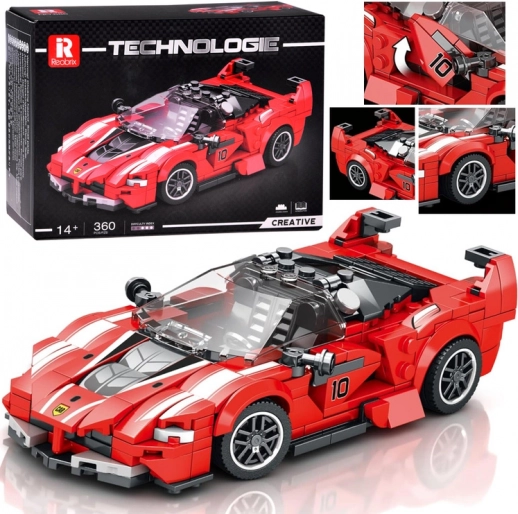 Technik-Bausatz – rotes Sport-Cabriolet, 360 Teile