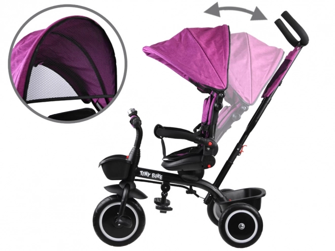 Kinder-Dreirad Tiny Bike 3-in-1 mit Verdeck – rosa