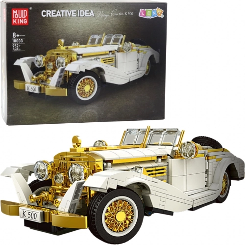 Konstruktionsspielzeug Retro Auto K500 weiß-golden