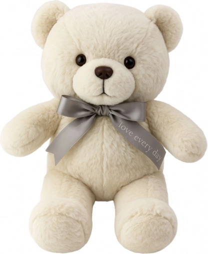 Plüschbär mit Schleife Happy Every Day Weiß 55cm
