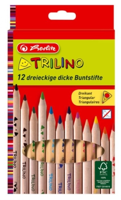 Herlitz Trilino Buntstifte 12 Farben Dreikantform