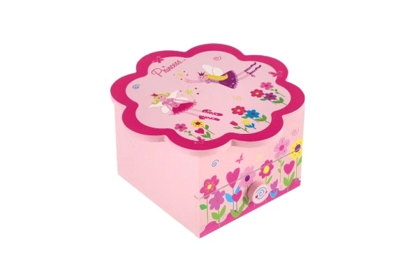 Prinzessin Schmuckschatulle Spieluhr Holz Blume mit Schublade