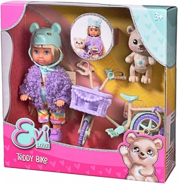 Evi Love Teddybär-Fahrrad mit Körbchen und Bärchen