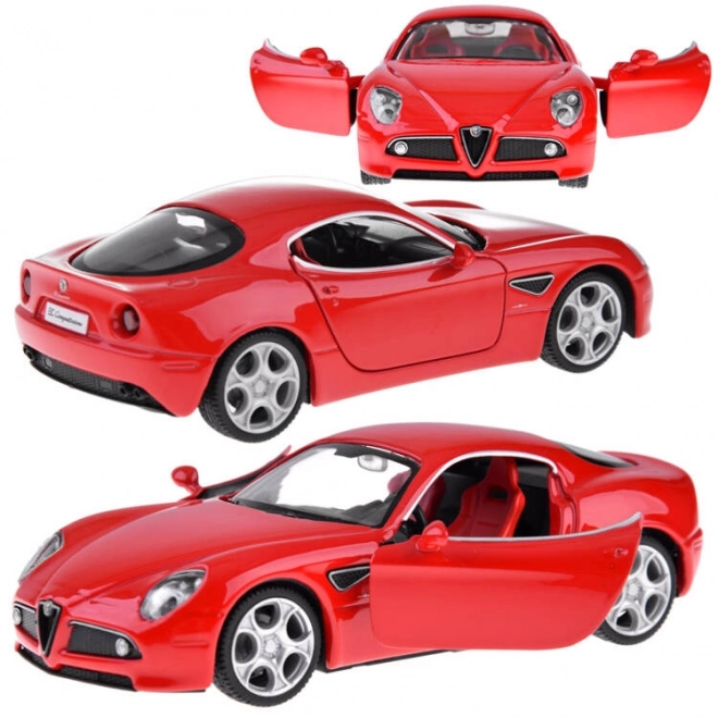 Metallmodellauto Alfa Romeo 8C Competizione im Maßstab 1:32 mit Lichtern