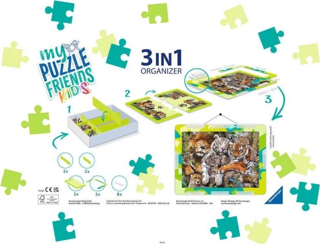 Puzzle-Set zum Zusammenbauen My Puzzle Friends Kids 3v1 grün
