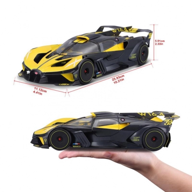 Bburago Bugatti Bolide Modellauto Gelb/Schwarz