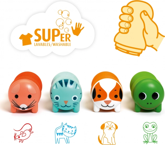 Stempel für Kinder - Tiere aus dem Garten