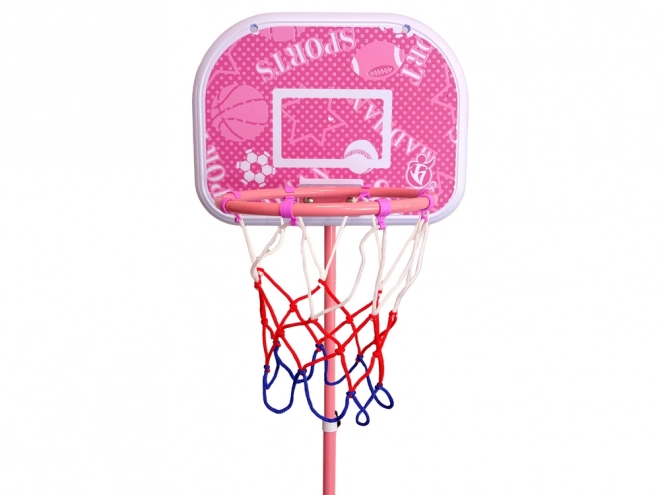 Rosa Basketball-Set für Kinder 170 cm