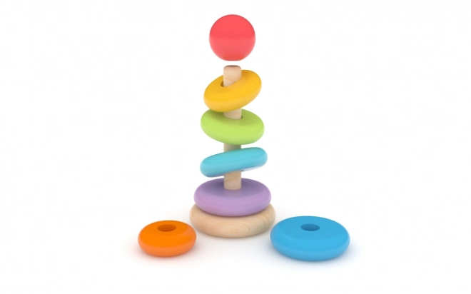 Bunte Stapelringe aus Holz