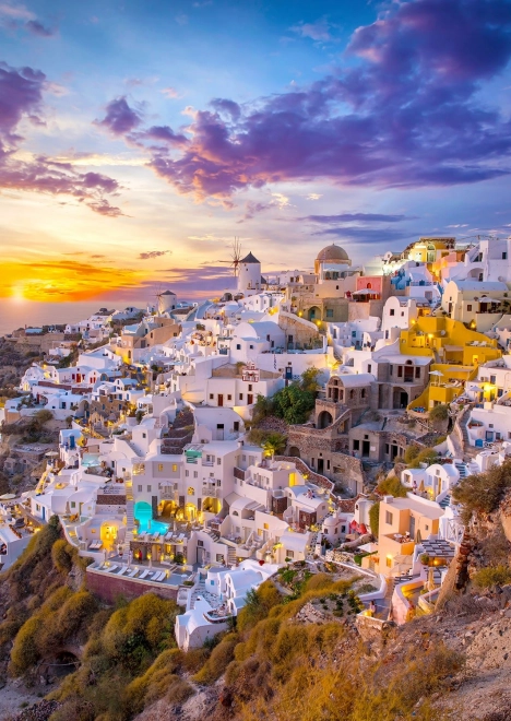 Puzzle Sonnenuntergang über Santorini 1000 Teile
