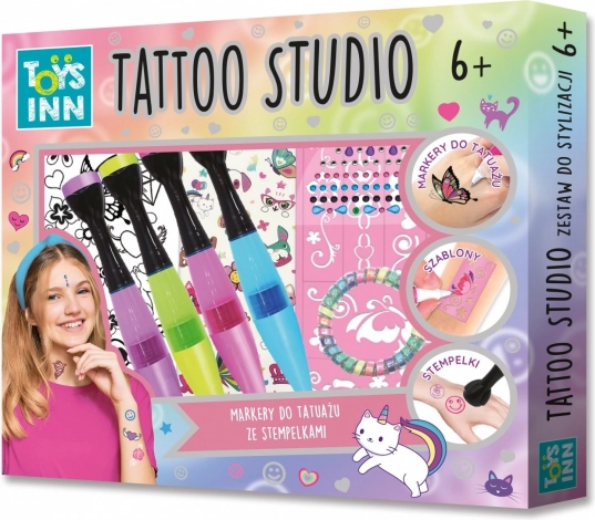 Set aus Tattoo-Markern mit Stempeln – Tattoo Studio