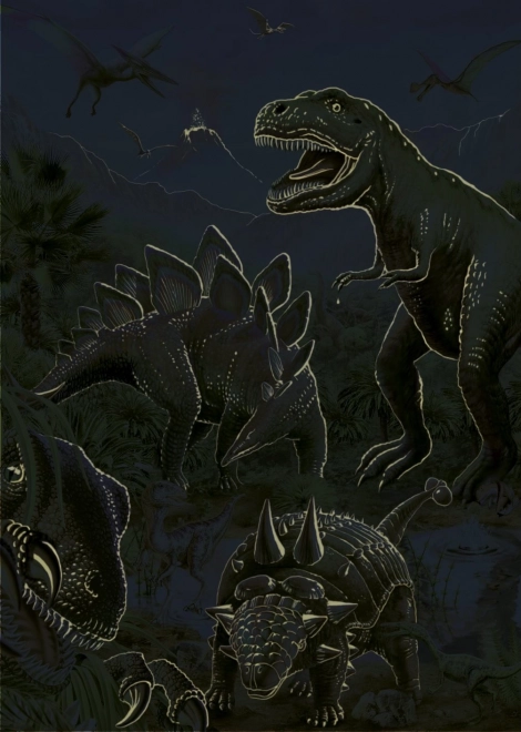 Leuchtendes Dinosaurier-Puzzle 100 XL Teile