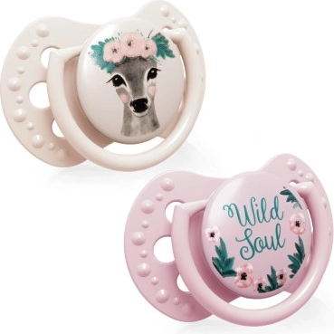 LOVI Dynamischer Silikonschnuller WILD SOUL 3–6 Monate 2 Stk Mädchen