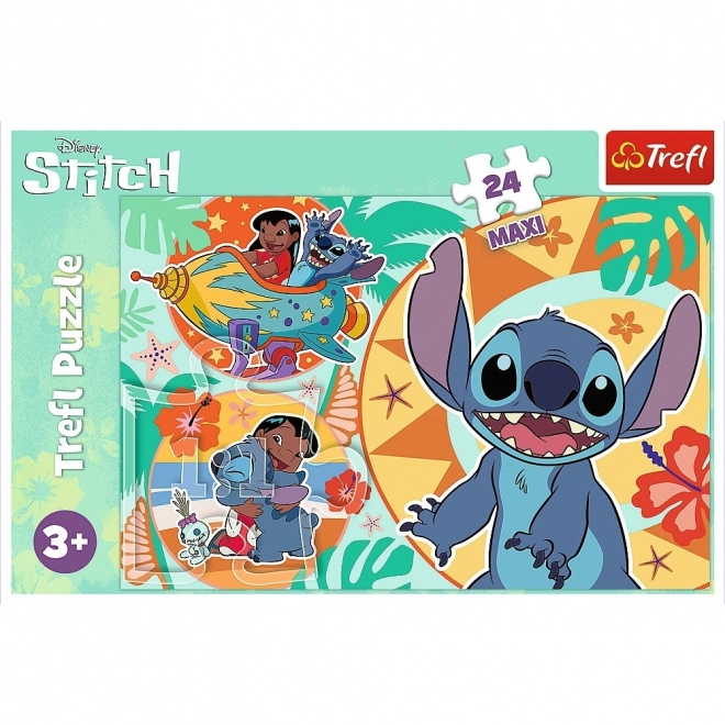 Maxi Puzzle 24 Teile - Lustiger Tag mit Lilo und Stitch