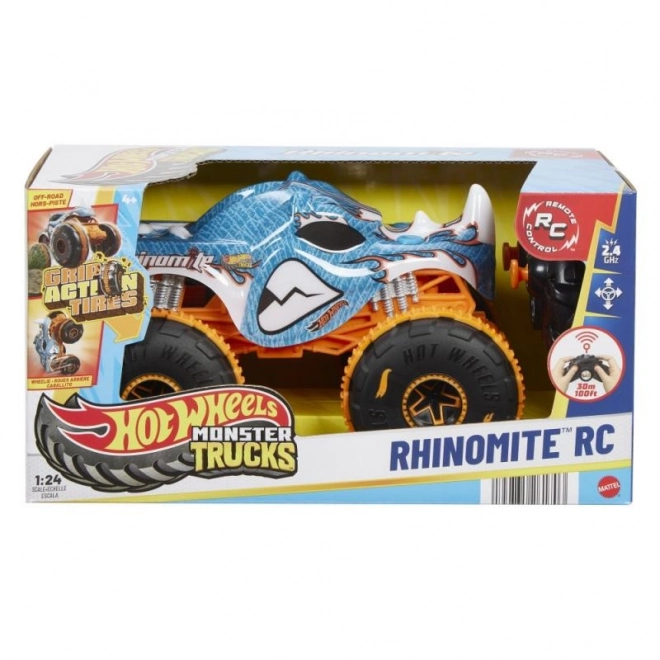 Hot Wheels Monster Trucks Rhinomite ferngesteuertes Auto im Maßstab 1:24