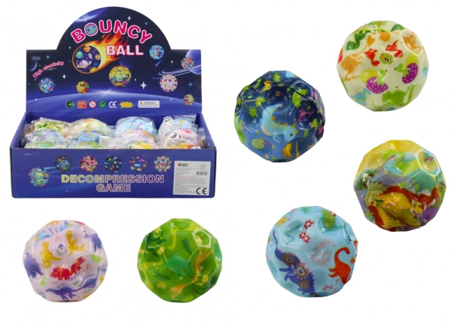 Leuchtender Dinosaurierball mit Noppen 7 cm